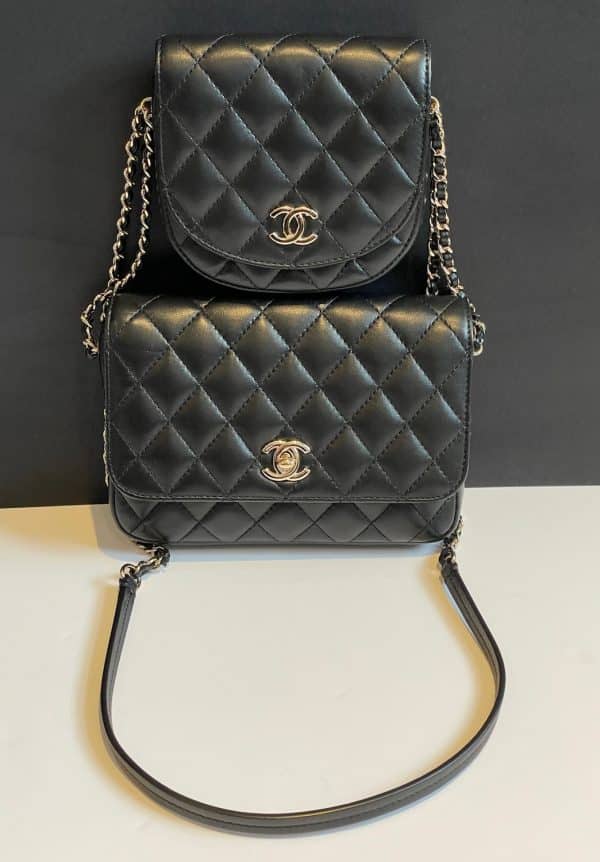 chanel double side pack leather bag 'la pausa' quilted c.2019 w/box coming soon
