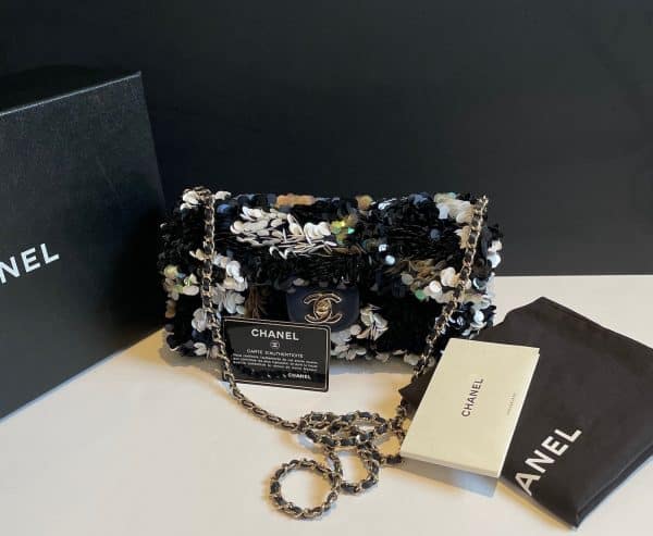 chanel multicolour sequins bag medium limited edition c.2019 w/box