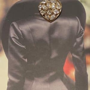 yves saint laurent haute couture heart shaped brooch pin by robert goossens 1983
