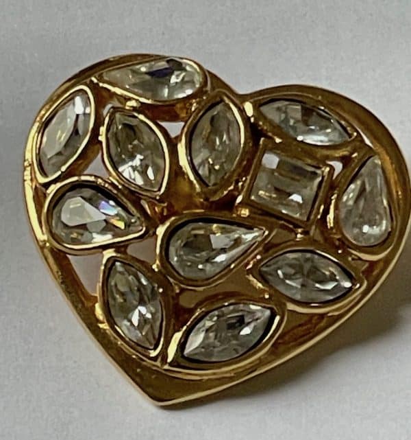 yves saint laurent vintage heart brooch pin by robert goossens c.1980 1990