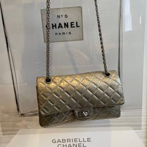chanel aged calfskin quilted reissue 2.55 double flap bag c.2012