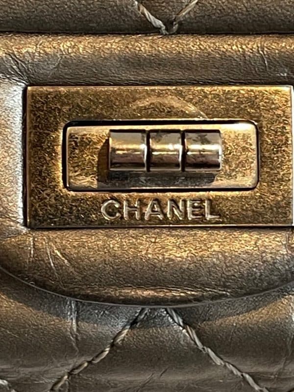 chanel aged calfskin quilted reissue 2.55 double flap bag c.2012