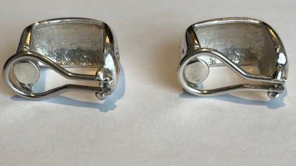 chanel earrings chanel monogram silver sterling 925 half hoop