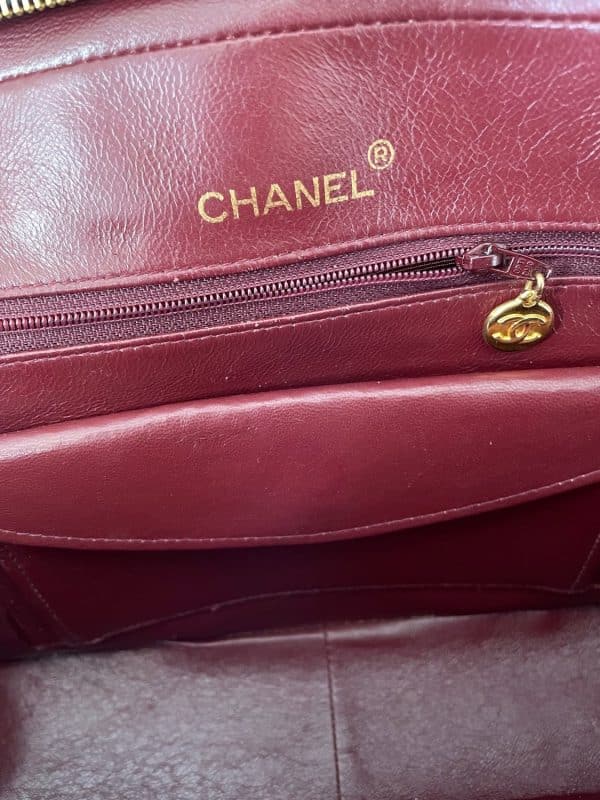 chanel vintage camera bag cc logo leather & chevron shoulder bag c.1989
