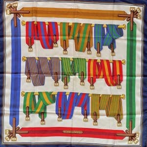 hermÈs vintage silk scarf les sangles by joachim metz 1985 w/box