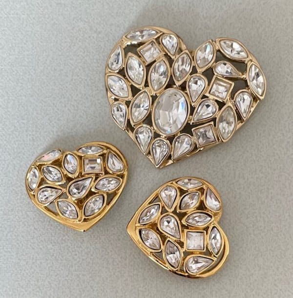 yves saint laurent haute couture oversized heart shaped brooch by robert goossens 1983