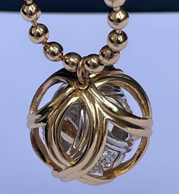 christian dior necklace cd logo double sphere gold ball chain