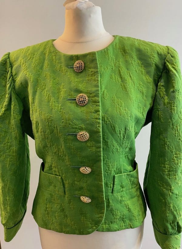 yves saint laurent vintage green damask jacket archives collection 1989