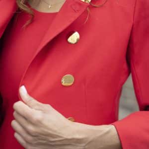 yves saint laurent vintage blazer dress suit red variation c.1994