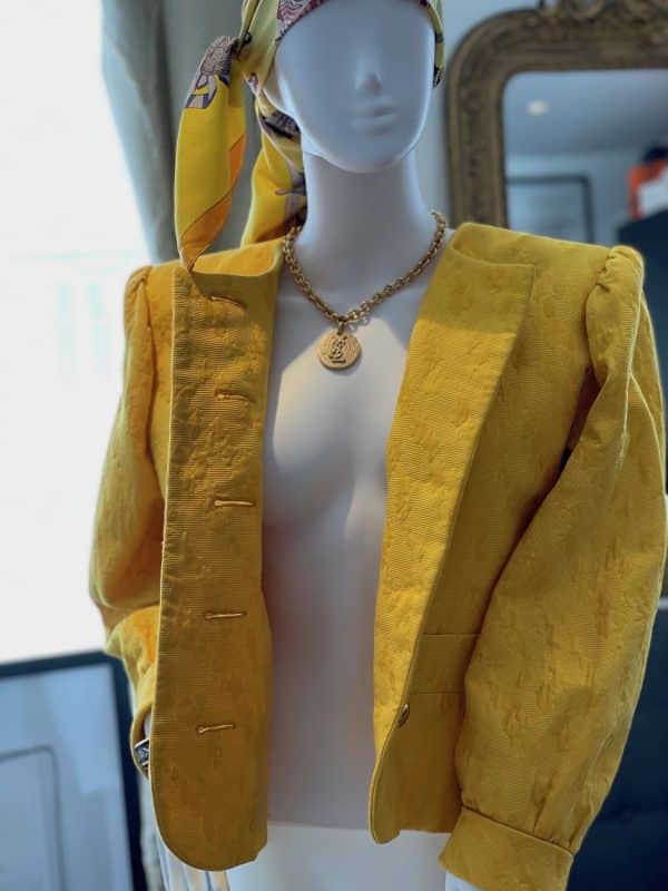 yves saint laurent vintage yellow damask jacket archives collection 1989