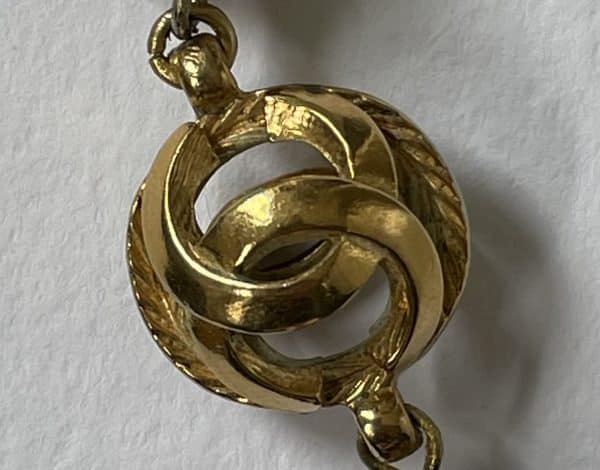 chanel vintage ruby gripoix drop earrings cc logo gold sphere c.1970s w/box
