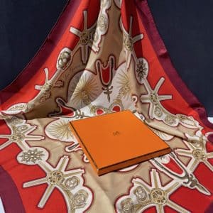 hermÈs vintage silk scarf les eperons by françoise de la perrière 1974 w/box