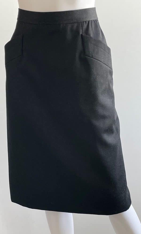 saint laurent rive gauche vintage black suit jacket & skirt 1987