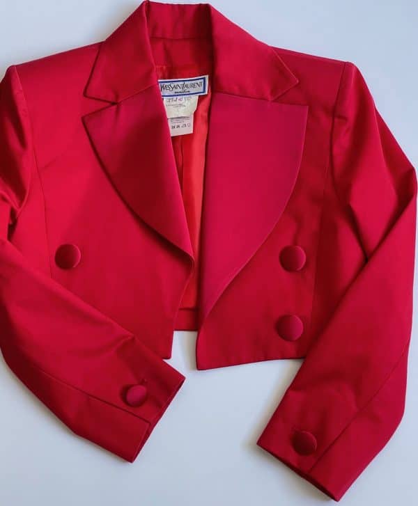 yves saint laurent variation vintage spencer red jacket dress day suit 1980s