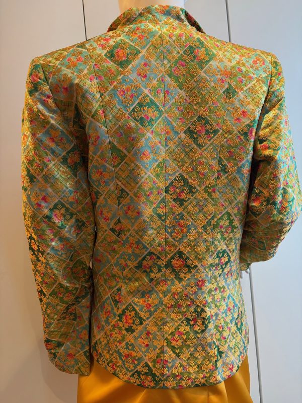 yves saint laurent vintage brocade double breasted jewel buttons jacket 1996