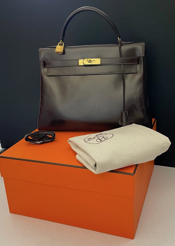 HERMÈS 1959 Iconic Vintage Kelly 32 Box Calf Leather Retourné