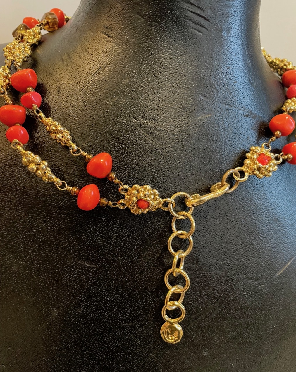 Collier Vintage Scooter Paris - Cœur En Corail, Design Français Signé, NEUF Sans Emballage