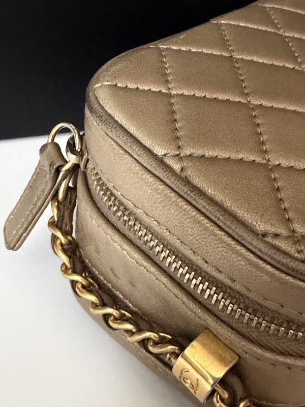 CHANEL Bronze Quilted Lambskin Small Coco Boy Camera Case Shoulder
