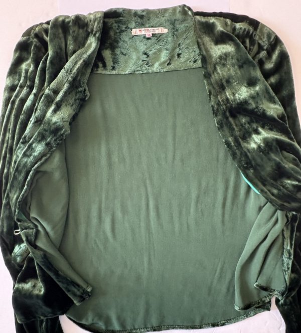 yves saint laurent vintage russian collection moire velvet skirt suit & gold metallic belt 1985