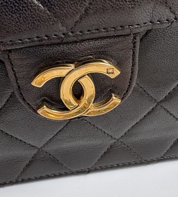 chanel 1994 classic timeless quilted vintage flap bag choc brown 24k ghw
