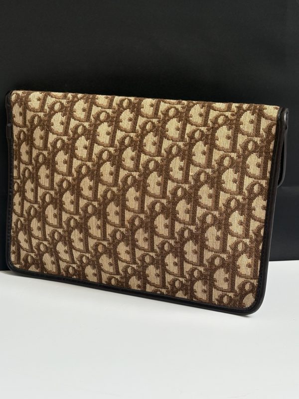 christian dior vintage cd logo monogram clutch c.1980s