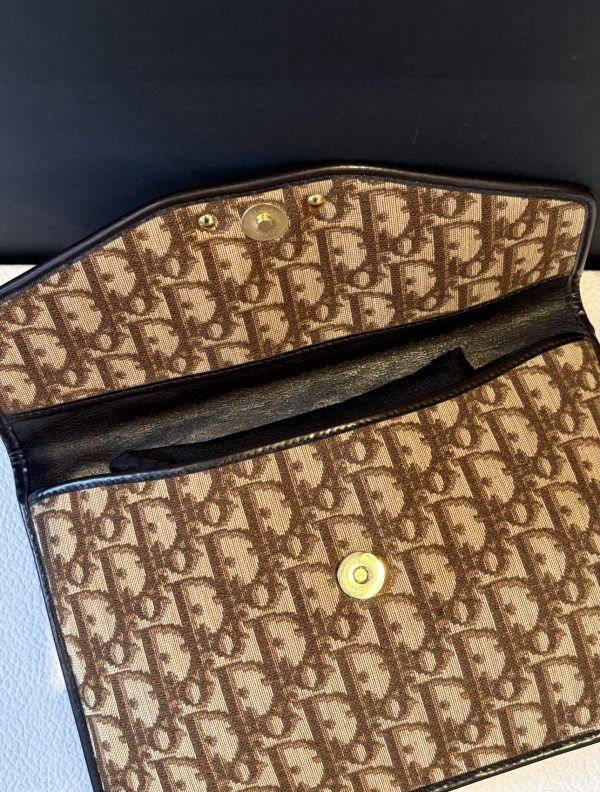 christian dior vintage cd logo monogram clutch bag c.1980s
