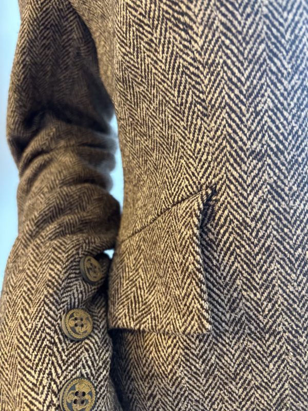 christian lacroix bazar vintage herringbone horse riding patch jacket c.1990s