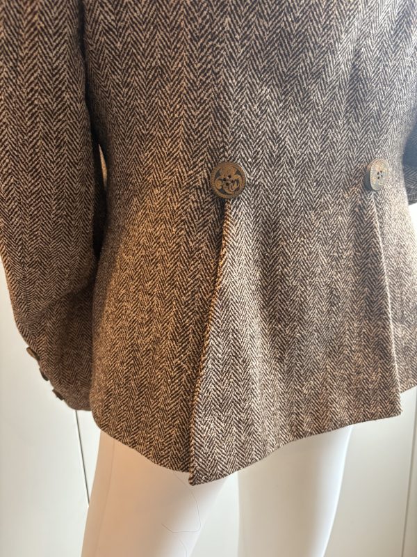 christian lacroix bazar vintage herringbone horse riding patch jacket c.1990s