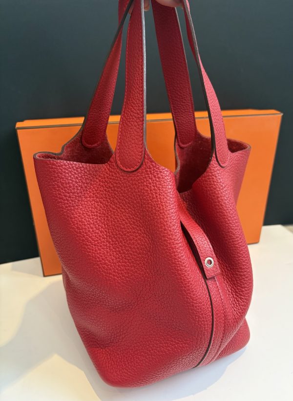 hermÈs picotin lock 22 togo leather rouge bucket bag