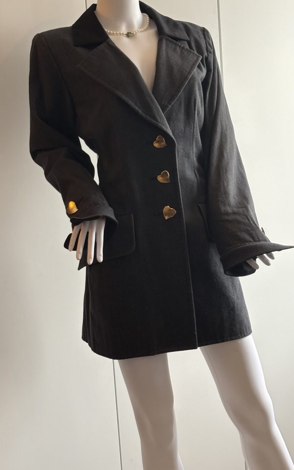 yves saint laurent vintage summer 1993 grey charcoal gold hearts jacket special edition