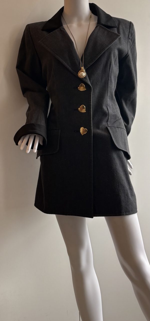 yves saint laurent vintage summer 1993 grey charcoal gold hearts jacket special edition