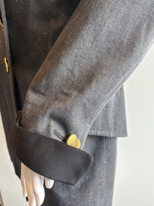 yves saint laurent vintage summer 1993 grey charcoal gold hearts jacket special edition