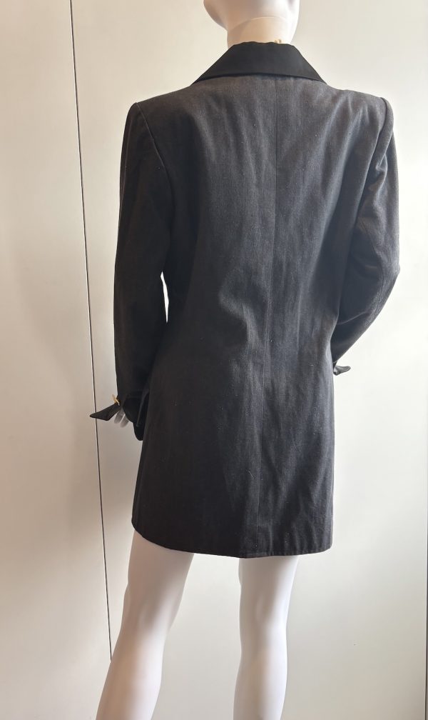 yves saint laurent vintage summer 1993 grey charcoal gold hearts jacket special edition