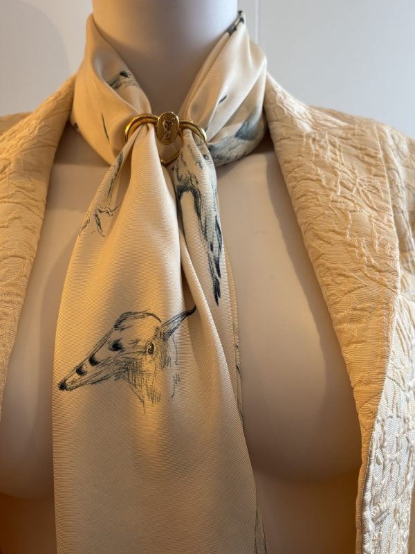 yves saint laurent ysl 1980s vintage large double heart scarf ring & pendant