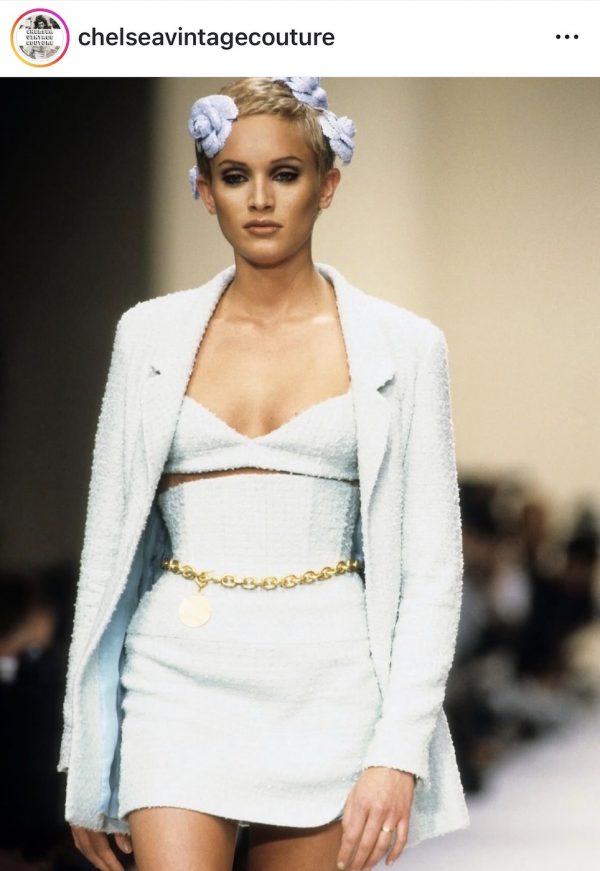 chanel rare runway hammered chain belt spring summer 1994 by karl lagerfeld