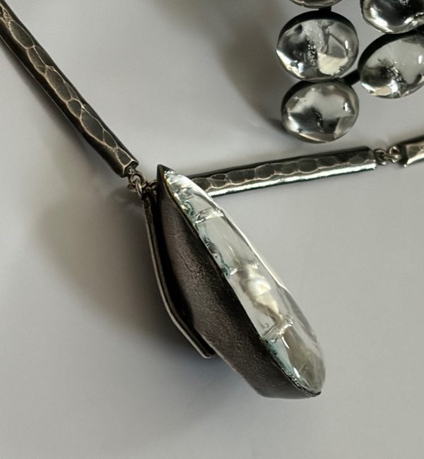 jacques gautier vintage necklace and geometric bracelet set glass & enamel c.1960 1970