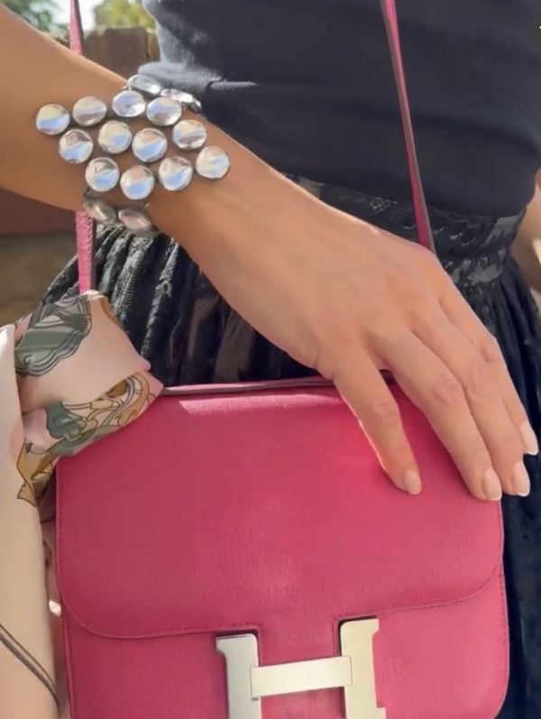 jacques gautier vintage necklace and geometric bracelet set glass & enamel c.1960 1970