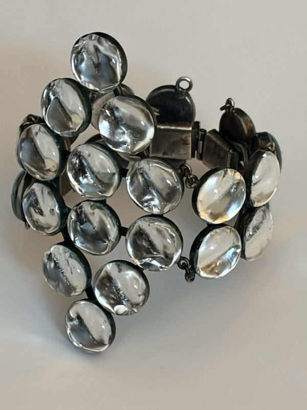 jacques gautier vintage necklace and geometric bracelet set glass & enamel c.1960 1970