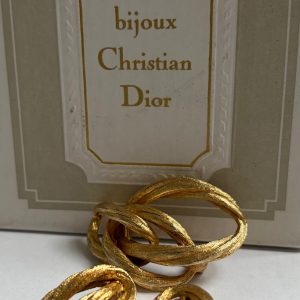 christian dior vintage rope knot twist earrings & brooch set 1973