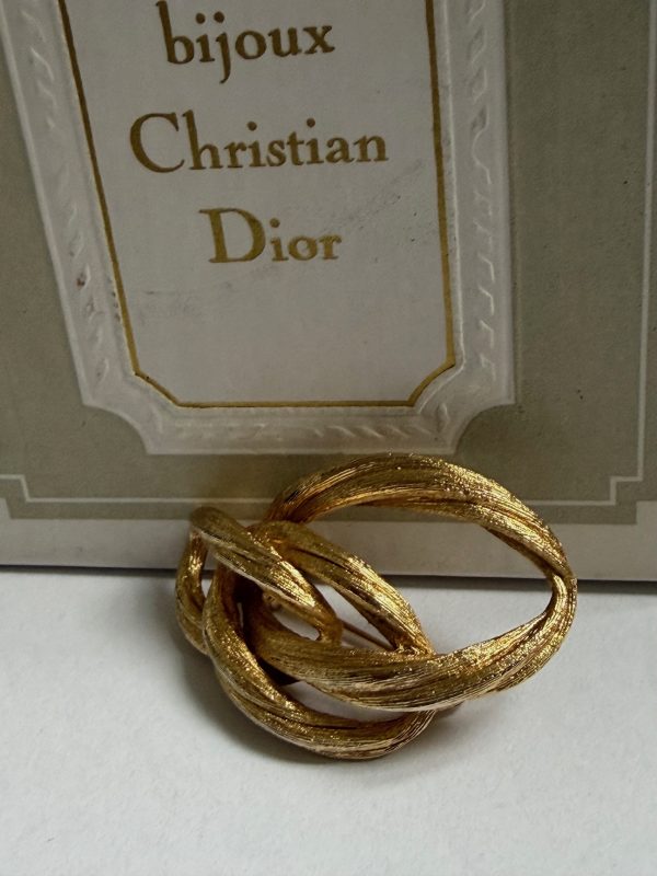christian dior vintage rope knot twist earrings & brooch set 1973