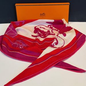 hermÈs cashmere losange scarf ex libris by hugo grygkar 2010 w/box