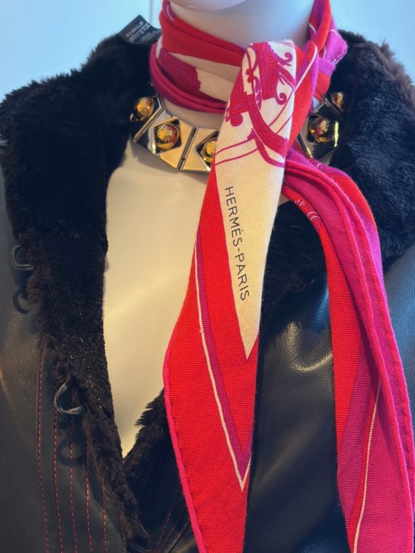 hermÈs cashmere losange scarf ex libris by hugo grygkar 2010 w/box