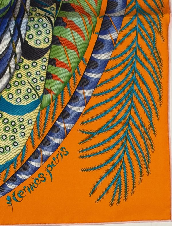 hermÈs silk scarf plumes en fete by aline honoré 2020 w/box