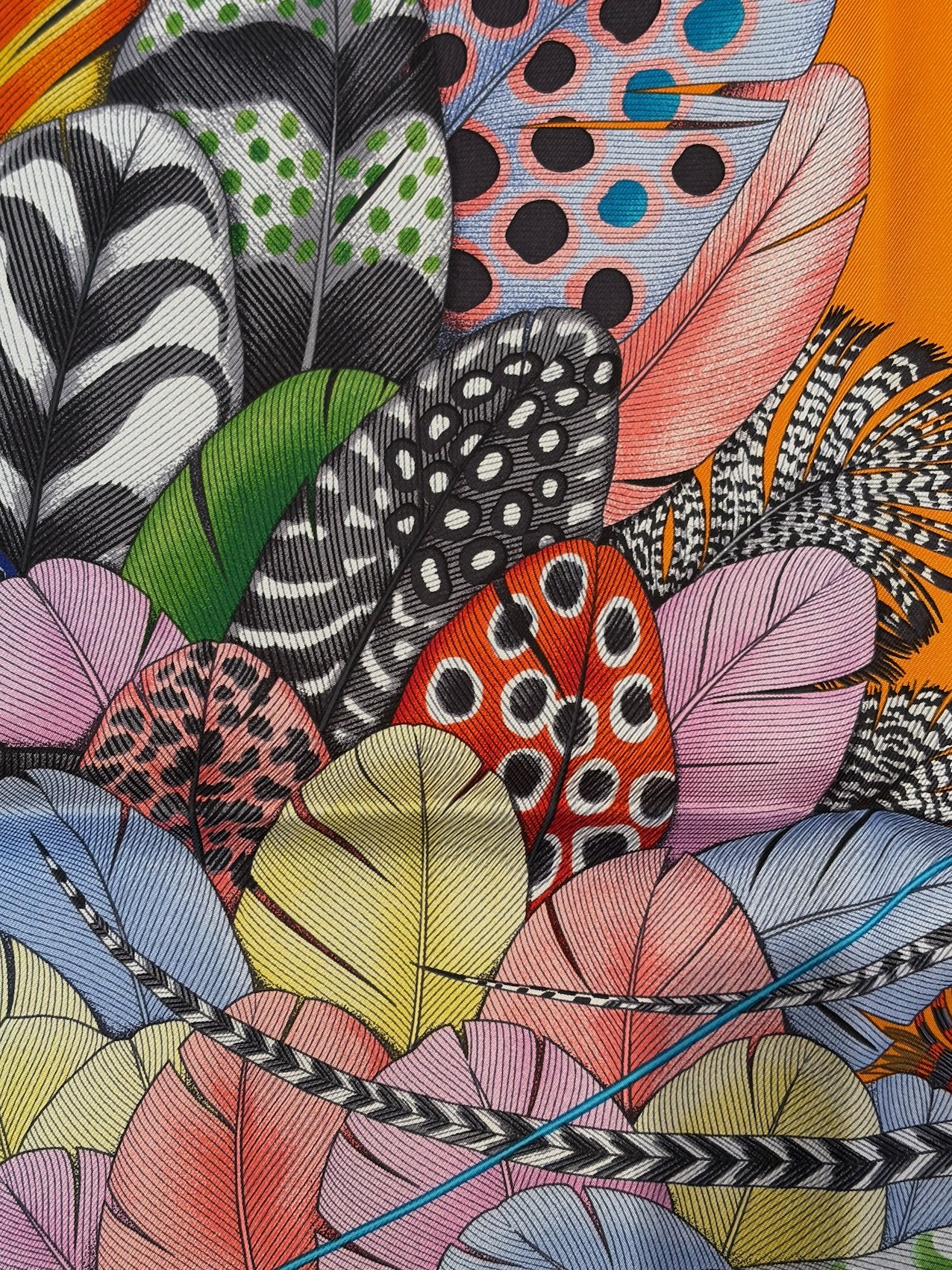 hermÈs silk scarf plumes en fete by aline honoré 2020 w/box