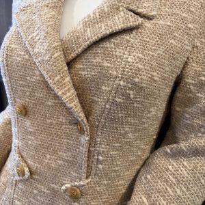 chanel by karl lagerfeld vintage tweed boucle cream cc logo jacket fall 1996
