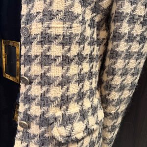 chanel by karl lagerfeld vintage tweed checked jacket fall 1998
