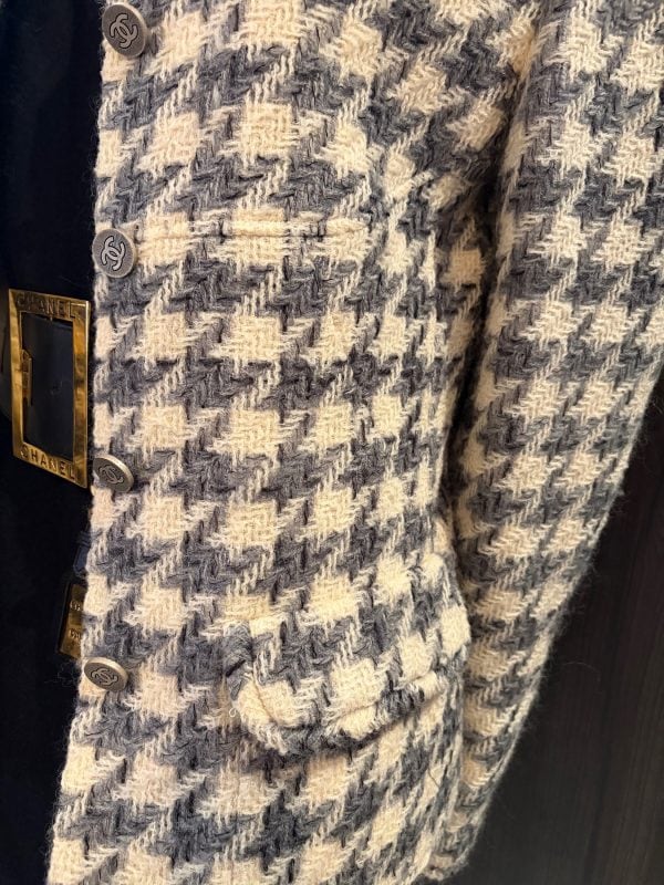chanel by karl lagerfeld vintage tweed checked jacket fall 1998