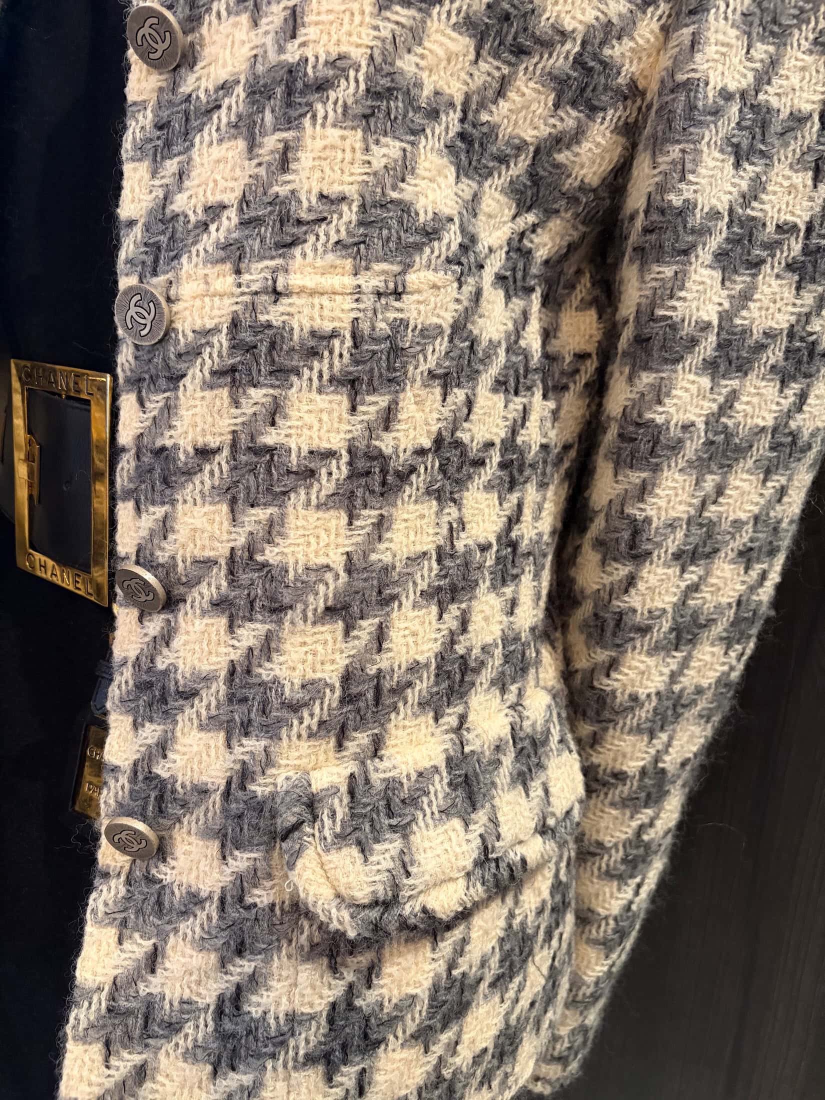 chanel by karl lagerfeld vintage tweed checked jacket fall 1998