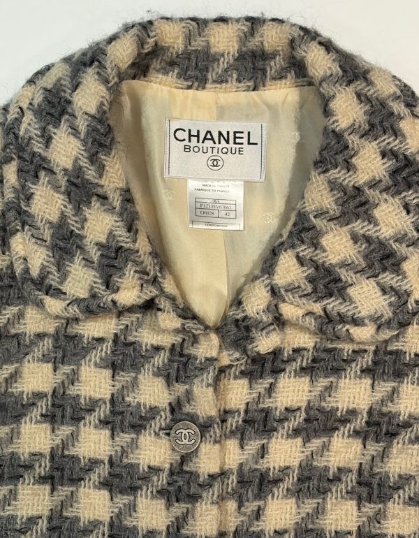 chanel by karl lagerfeld vintage tweed checked jacket fall 1998