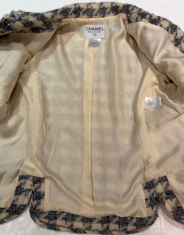 chanel by karl lagerfeld vintage tweed checked jacket fall 1998